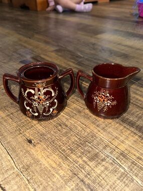 Japan Redware “Brown Betty” Ceramic Sugar and Creamer Set